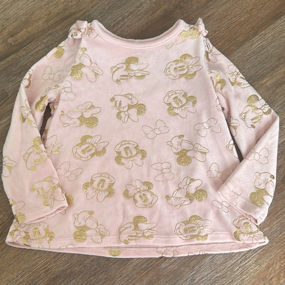 Minnie Mouse Pink and Gold Long Sleeve Top size 4T - Picture 1 of 3